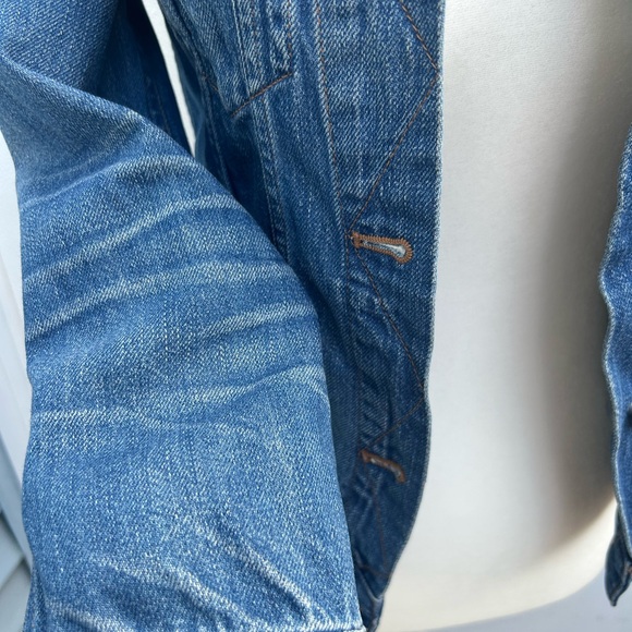 Madewell jean jacket WOMENS trucker jacket blue jean denim XS distressed - Picture 4 of 7